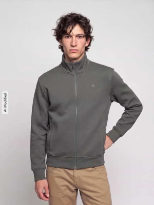 Bluza rozpinana z detal z logo G-Star Raw Średnioszary