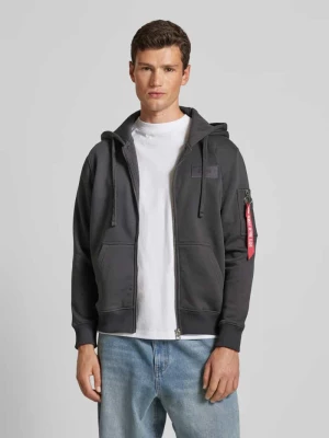 Bluza rozpinana z detalami z logo alpha industries