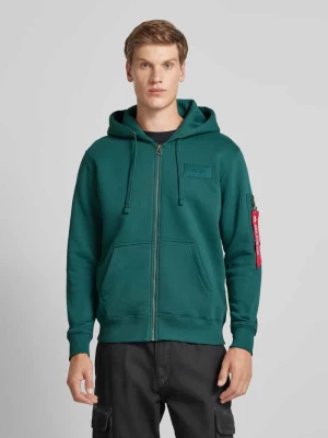 Bluza rozpinana z detalami z logo alpha industries