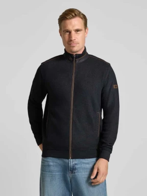 Bluza rozpinana z detalami z logo Bugatti Antracytowy