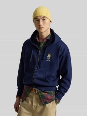 Bluza rozpinana z dużym wyhaftowanym motywem z logo Polo Ralph Lauren Granatowy