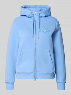 Bluza rozpinana z dwustronnym zamkiem błyskawicznym i wyhaftowanym logo Gant