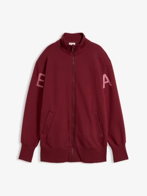 Bluza rozpinana z elastycznej mieszanki bawełny organicznej BonPrix czerwony