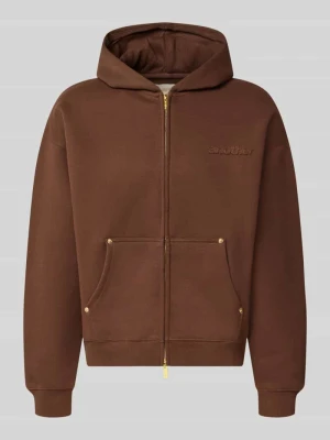 Bluza rozpinana z kapturem Another Cotton Lab Średniobrązowy