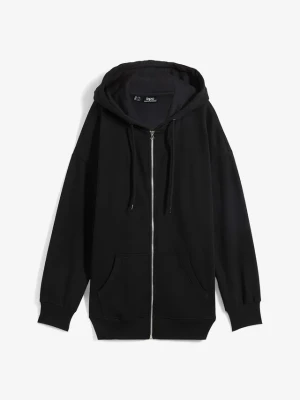 Bluza rozpinana z kapturem BonPrix czarny