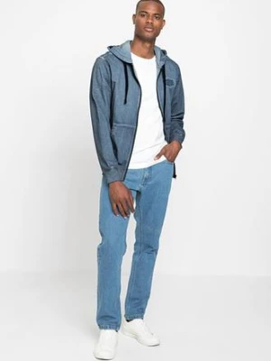 Bluza rozpinana z kapturem i efektem wytarcia bonprix