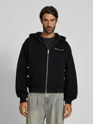 Bluza rozpinana z kapturem i nadrukiem z logo model ‘Baelen’ Don´t Waste Culture