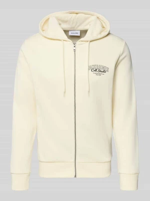 Bluza rozpinana z kapturem i nadrukiem z logo model ‘MAKOTO’ jack & jones