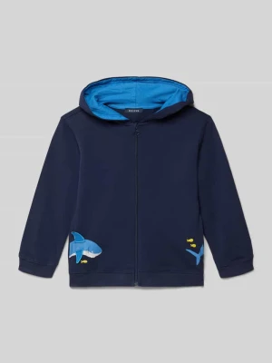 Zdjęcie produktu bluza rozpinana z kapturem i nadrukiem z motywem BLUE SEVEN Granatowy