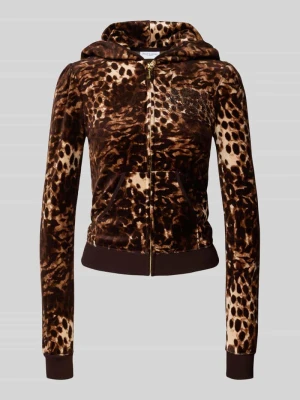 Bluza rozpinana z mieszanka bawełny i wiskozy Juicy Couture Średniobrązowy