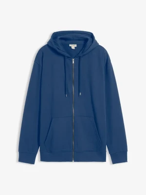 Bluza rozpinana z kapturem, luźny krój BonPrix niebieski