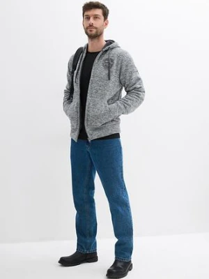 Bluza rozpinana z kapturem, na podszewce z polaru baranka bonprix