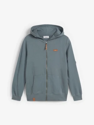 Bluza rozpinana z kapturem, z czystej bawełny BonPrix zielony