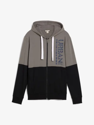 Bluza rozpinana z kapturem z czystej bawełny organicznej BonPrix szary