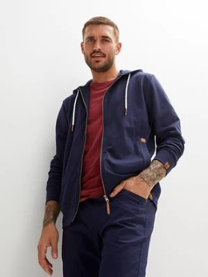 Bluza rozpinana z kapturem z detalami z imitacji skóry bonprix