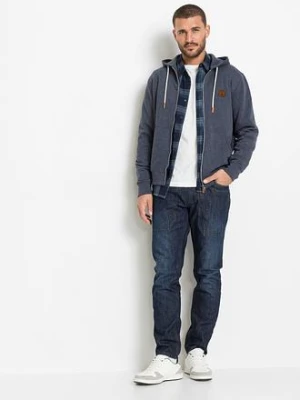 Bluza rozpinana z kapturem, z detalami ze sztucznej skóry bonprix