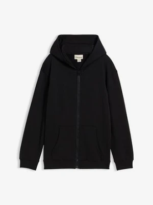 Bluza rozpinana z kapturem, z miękkiego materiału z bawełną organiczną bonprix