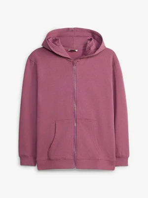 Bluza rozpinana z kapturem, z miękkiego materiału z bawełną organiczną BonPrix fioletowy
