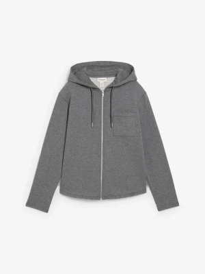 Bluza rozpinana z kapturem, z mieszanki bawełny BonPrix szary