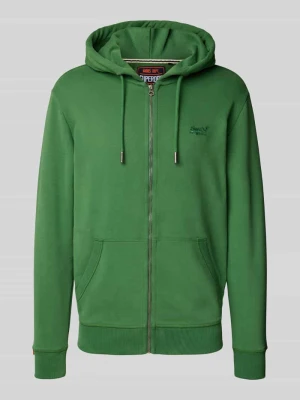 Bluza rozpinana z kieszenią kangurką i wyhaftowanym logo Superdry