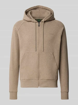 Bluza rozpinana z mieszanka bawełny model 'Saggy' Boss Średniobrązowy