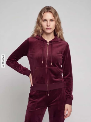 Bluza rozpinana z kieszeniami po bokach model 'ROBERTSON' Juicy Couture Ciemnoczerwony