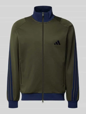Bluza rozpinana z kieszeniami zapinanymi na zamek błyskawiczny Adidas Ciemnozielony