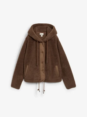 Bluza rozpinana z kożuszkowego polaru BonPrix brązowy