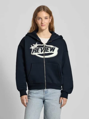 Bluza rozpinana z logo i kieszenią kangurką Review