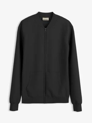 Bluza rozpinana z materiału scuba BonPrix czarny