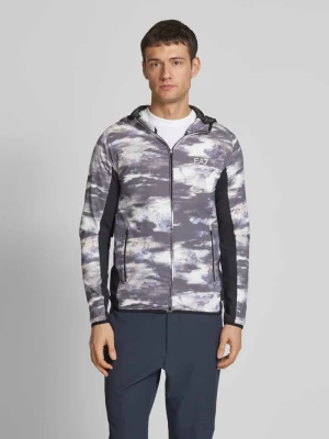 Bluza rozpinana z nadrukiem z logo model ‘VIGOR’ EA7 Emporio Armani
