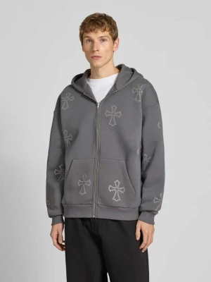 Bluza rozpinana z obszyciem kamieniami stras i kapturem REVIEW