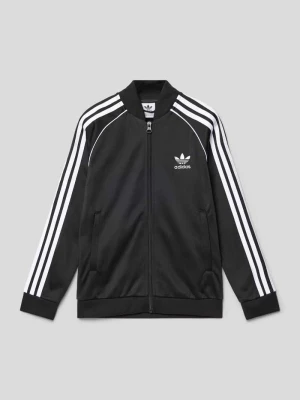 Bluza rozpinana z paskami w kontrastowym kolorze adidas Originals