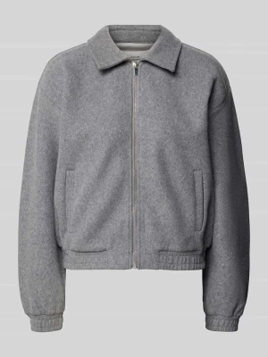 Bluza rozpinana z podszewką wewnętrzną z polaru model 'Gerzi' Opus Średnioszary
