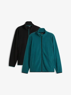 Bluza rozpinana z polaru (2 szt.) BonPrix niebieski