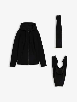 Bluza rozpinana z polaru 4 w 1 ze wstawkami do noszenia dziecka z przodu i z tyłu BonPrix czarny