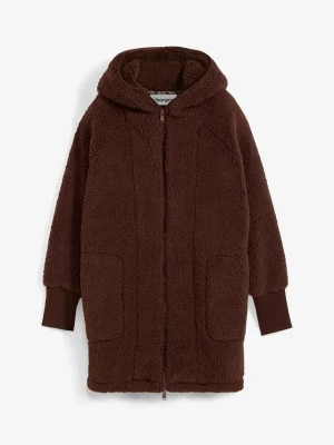 Bluza rozpinana z polaru baranka BonPrix brązowy