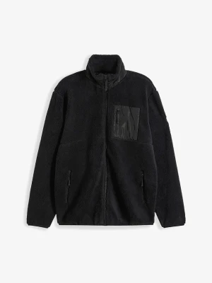 Bluza rozpinana z polaru baranka BonPrix czarny