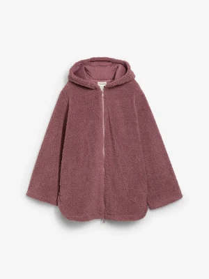 Bluza rozpinana z polaru baranka, rozszerzana ku dołowi, z rozcięciami po bokach BonPrix fioletowy
