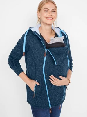 Bluza rozpinana z polaru, ciążowa, z wstawką na nosidełko bonprix