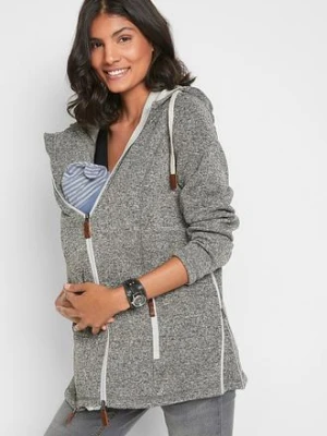 Bluza rozpinana z polaru, ciążowa, z wstawką na nosidełko bonprix