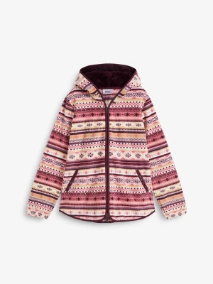 Bluza rozpinana z polaru w norweski wzór, z kapturem BonPrix biały