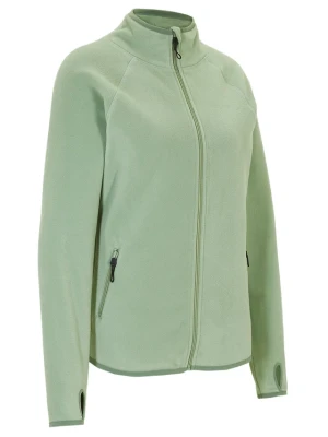Bluza rozpinana z polaru, z kieszeniami z zamkiem BonPrix zielony