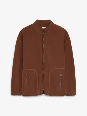 Bluza rozpinana z polaru ze stójką BonPrix brązowy