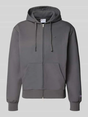 Bluza rozpinana z wyhaftowanym logo i kieszenią kangurka Champion Ciemnoszary