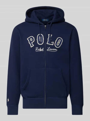 Bluza rozpinana z wyhaftowanym logo i kieszenią kangurką Polo Ralph Lauren