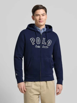 Bluza rozpinana z wyhaftowanym logo i kieszenią kangurką Polo Ralph Lauren