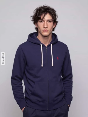 Bluza rozpinana z wyhaftowanym logo Polo Ralph Lauren Granatowy