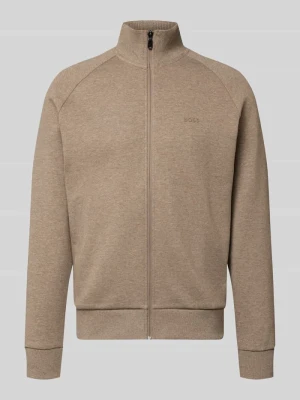 Bluza rozpinana z wytłoczonym logo Boss Średniobrązowy