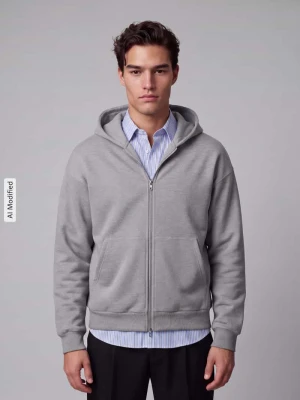 Bluza rozpinana o kroju boxy fit z mieszanki bawełny model 'GOYLE' Only & Sons Średnioszary melanż
